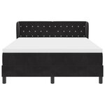 Lit à ressorts vidaXL avec matelas Noir 140x190 cm Velours