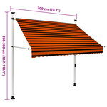 vidaXL Auvent manuel rétractable 200 cm Orange et marron