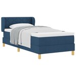 Lit Box Spring vidaXL avec Matelas Bleu 90x200 cm Tissu