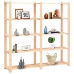 vidaXL Étagères de rangement à 5 niveaux 5Pièces 170x38x170 cm Pin 500 kg