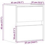 vidaXL Meuble TV mural avec lumières LED blanc 41x31x45 cm