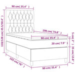 vidaXL Sommier à lattes de lit et matelas Gris clair 90x190 cm Velours