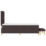 vidaXL Lit à ressorts avec matelas et banc Marron foncé 90x200 cm Tissu