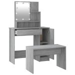 vidaXL Ensemble de coiffeuse avec LED Sonoma gris Bois d'ingénierie