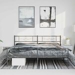 vidaXL Cadre de lit métal sans matelas avec pied de lit noir 183x213cm