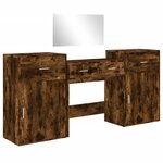 vidaXL Ensemble de coiffeuse 4 Pièces chêne fumé bois d'ingénierie