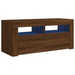 vidaXL Meuble TV avec lumières LED Chêne marron 90x35x40 cm