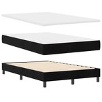 Lit à ressort avec matelas vidaXL Noir Petit Double Velours