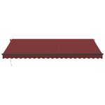 vidaXL Auvent rétractable automatique avec LED bordeaux 500x300 cm