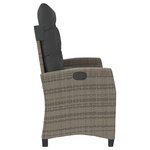 vidaXL Banc inclinable de jardin avec coussins gris résine tressée