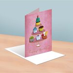Carte anniversaire présentoir à gateaux - draeger paris