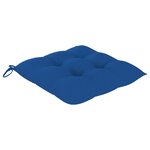vidaXL Chaises de jardin lot de 4 et coussins bleu Bois de teck solide
