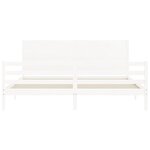 vidaXL Cadre de lit avec tête de lit blanc 200x200 cm bois massif