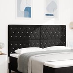 vidaXL Tête de lit avec boutons en cristal tuftés noirs 180 cm en velours