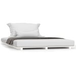 vidaXL Cadre de lit blanc 140x190 cm bois de pin massif