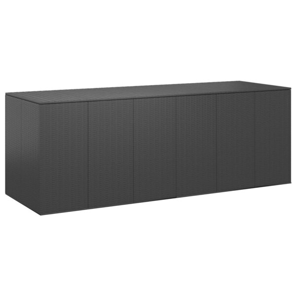 vidaXL Boîte à coussins de jardin Résine tressée 291x100 5x104 cm Noir