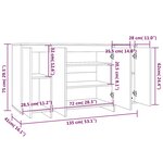 vidaXL Buffet chêne fumé 135x41x75 cm bois d'ingénierie