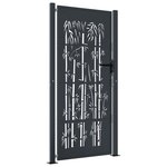 vidaXL Portail de jardin anthracite 105x205 cm acier design de bambou