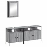 vidaXL Ensemble de meubles de salle de bain 3 Pièces Sonoma gris