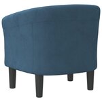 vidaXL Fauteuil cabriolet bleu foncé velours
