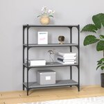 vidaXL Bibliothèque Sonoma gris 80x33x100 cm Bois d'ingénierie acier