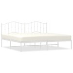 vidaXL Cadre de lit métal avec tête de lit blanc 193x203 cm