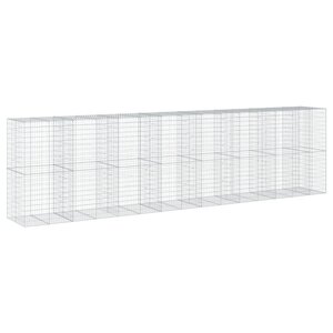 vidaXL Panier gabion avec couvercle 750x100x200 cm fer galvanisé