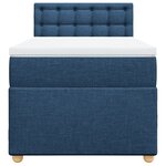vidaXL Sommier à lattes de lit avec matelas Bleu 90x190 cm Tissu