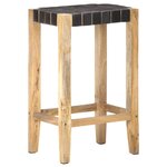 vidaXL Tabourets de bar lot de 2 noir cuir véritable 75 cm