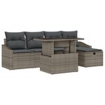 vidaXL Ensemble de canapé de jardin 6 pièces avec coussins gris en poly rattan