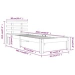 vidaXL Cadre de lit sans matelas blanc bois massif 90x200 cm
