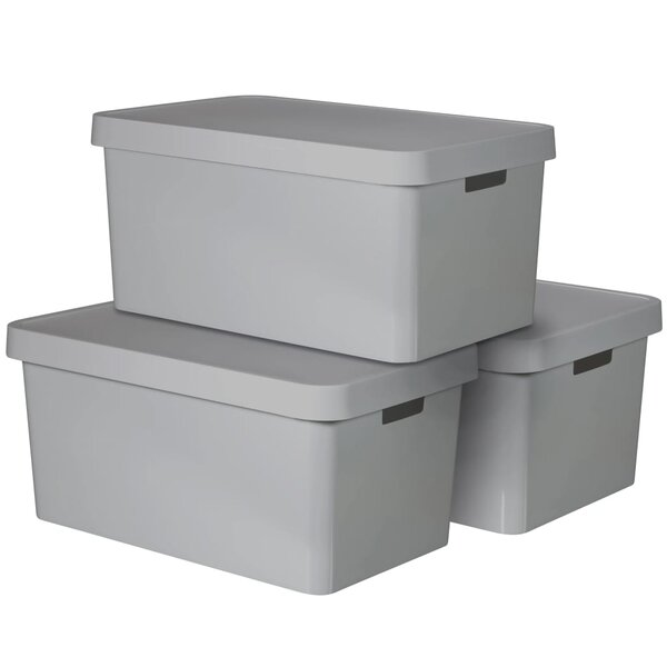 Curver boîte de rangement infinity avec couvercle 3pièces 45l gris 240659