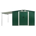 Vidaxl abri de jardin à portes coulissantes vert 386x312x178 cm acier