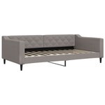 vidaXL Lit de jour avec gigogne et matelas taupe 100x200 cm tissu