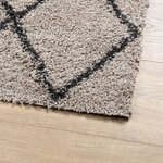 vidaXL Tapis shaggy à poils longs moderne beige anthracite 60x110 cm