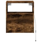 vidaXL Meubles TV muraux et lumières LED 2 Pièces chêne fumé 41x31x45 cm