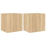 vidaXL Meubles TV muraux lumières LED 2 Pièces chêne sonoma 40 5x35x40 cm