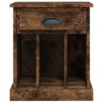 vidaXL Table de chevet chêne fumé 43x36x50 cm