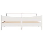 vidaXL Cadre de lit et tête de lit blanc 200x200 cm bois de pin massif