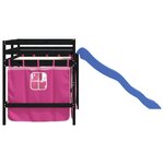 vidaXL Lit mezzanine enfants avec rideaux sans matelas rose 80x200cm