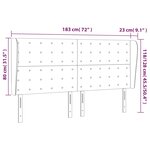 vidaXL Tête de lit avec oreilles Noir 183x23x118/128 cm Tissu