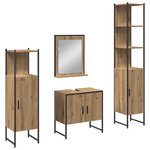 vidaXL Ensemble de meubles de salle de bain en 4 pièces Chêne artisanal Bois d'ingénierie