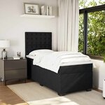 vidaXL Sommier à lattes de lit avec matelas Noir 90x190 cm Velours