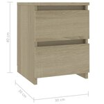 vidaXL Table de chevet Chêne sonoma 30x30x40 cm Bois d'ingénierie