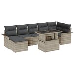 vidaXL Ensemble de canapé de jardin de 8 pièces avec coussins en rattan poly léger