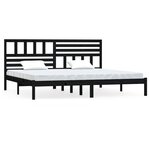 vidaXL Cadre de lit Noir Bois de pin massif 200x200 cm
