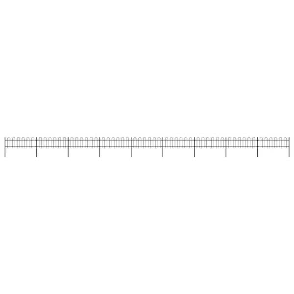 vidaXL Clôture de jardin avec dessus en cerceau Acier 15 3x0 6 m Noir