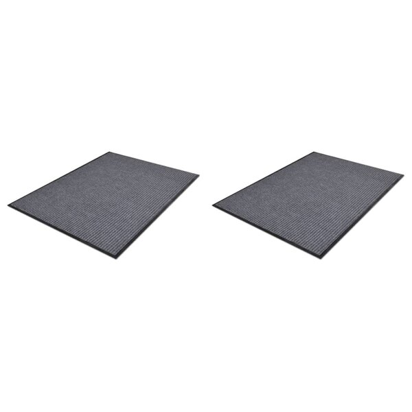 vidaXL Paillassons 2 Pièces PVC Gris 90x60 cm