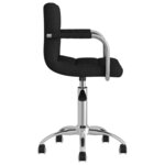 Chaise fauteuil siège pivotante de bureau informatique étude tissu noir 02_0024162