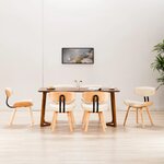 vidaXL Chaises à manger lot de 6 crème bois courbé et similicuir